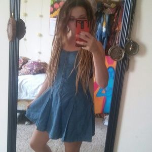 Denim blue button up dress